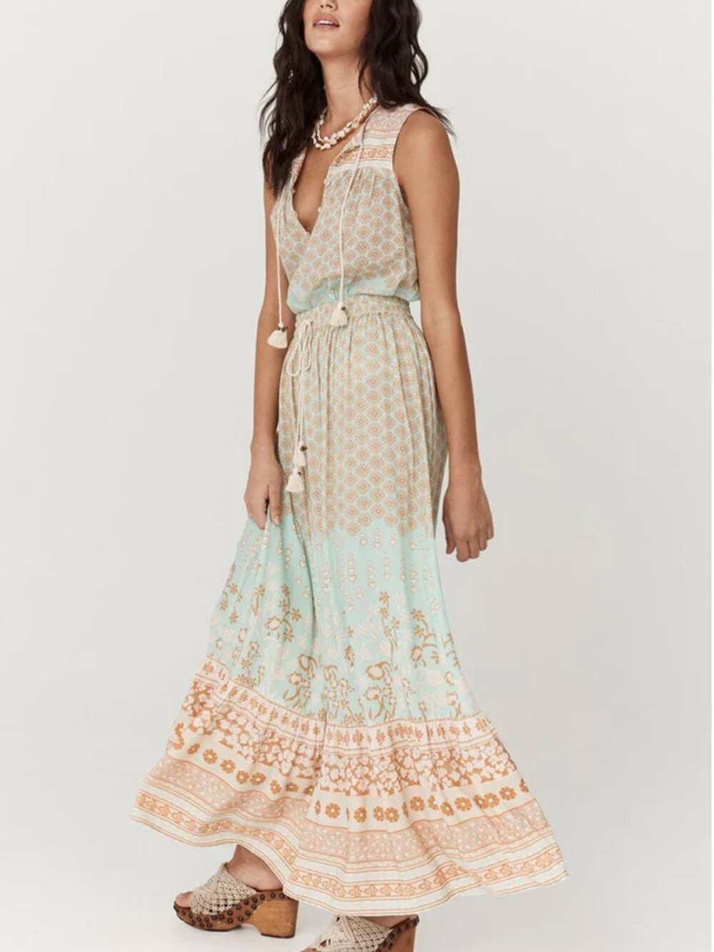 Spell Sweet Nothings Maxi Skirt Peppermint NWT Small $245 Boho Floral